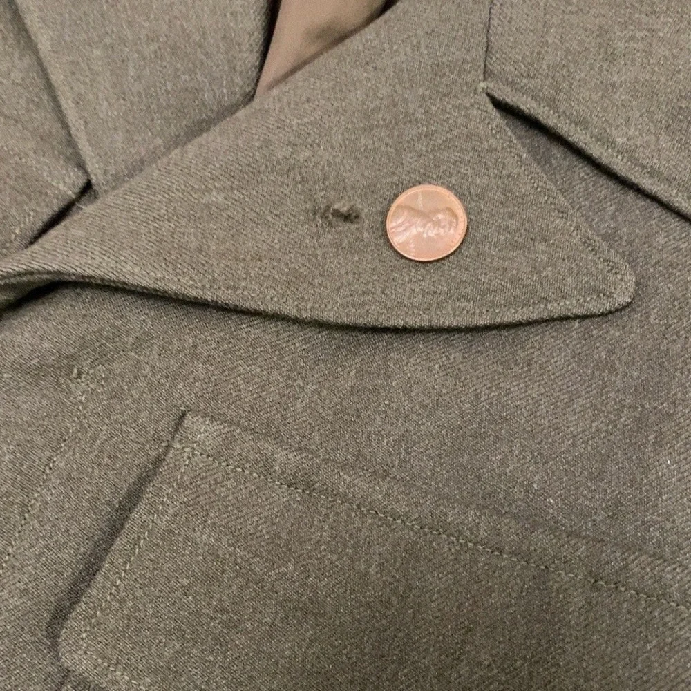 Vintage 1946 US Army Wool Field Jacket 36R WWII Post War Quartermaster Coat